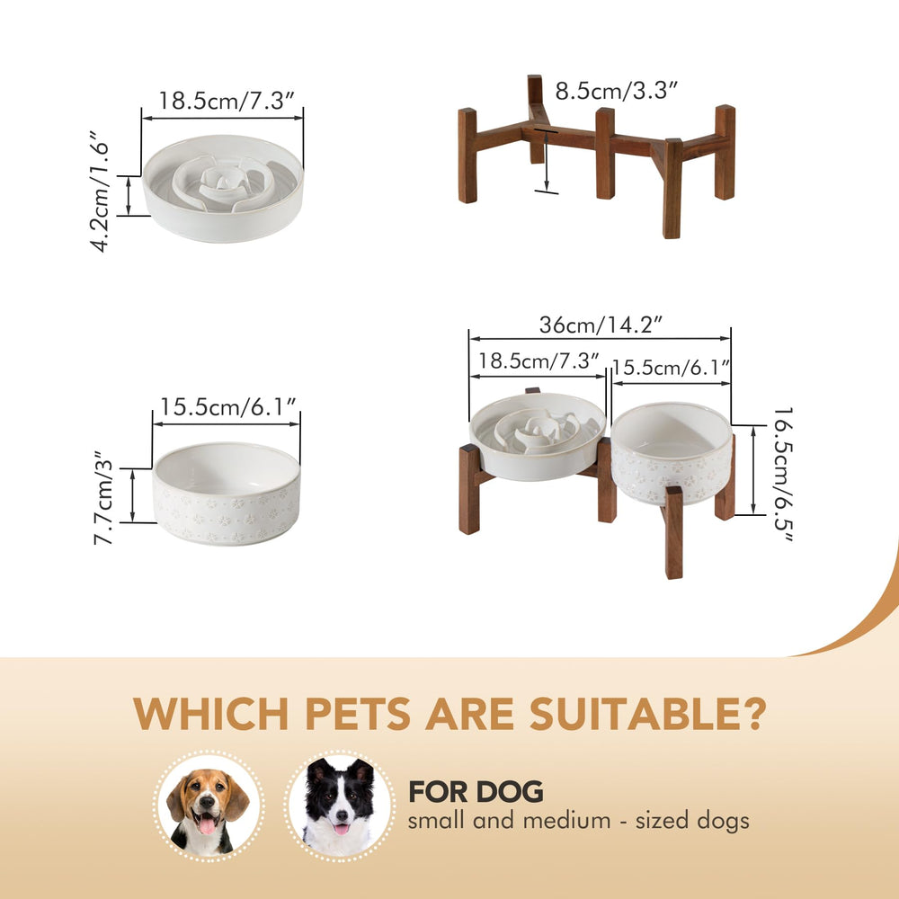 Havniva ceramic dog bowl with smooth glaze keeps facial area cleaner.