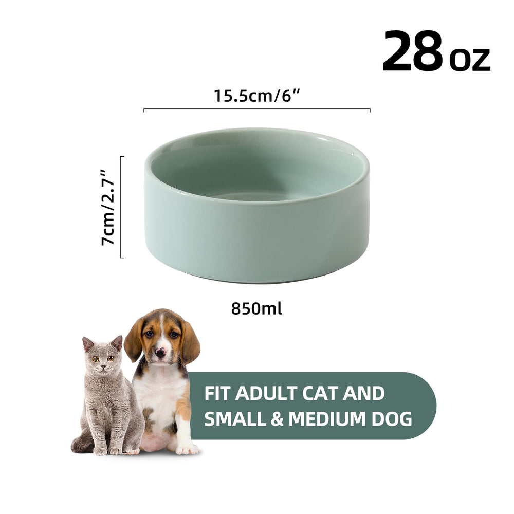 Havniva ceramic dog bowls set shown from a different angle for size and finish