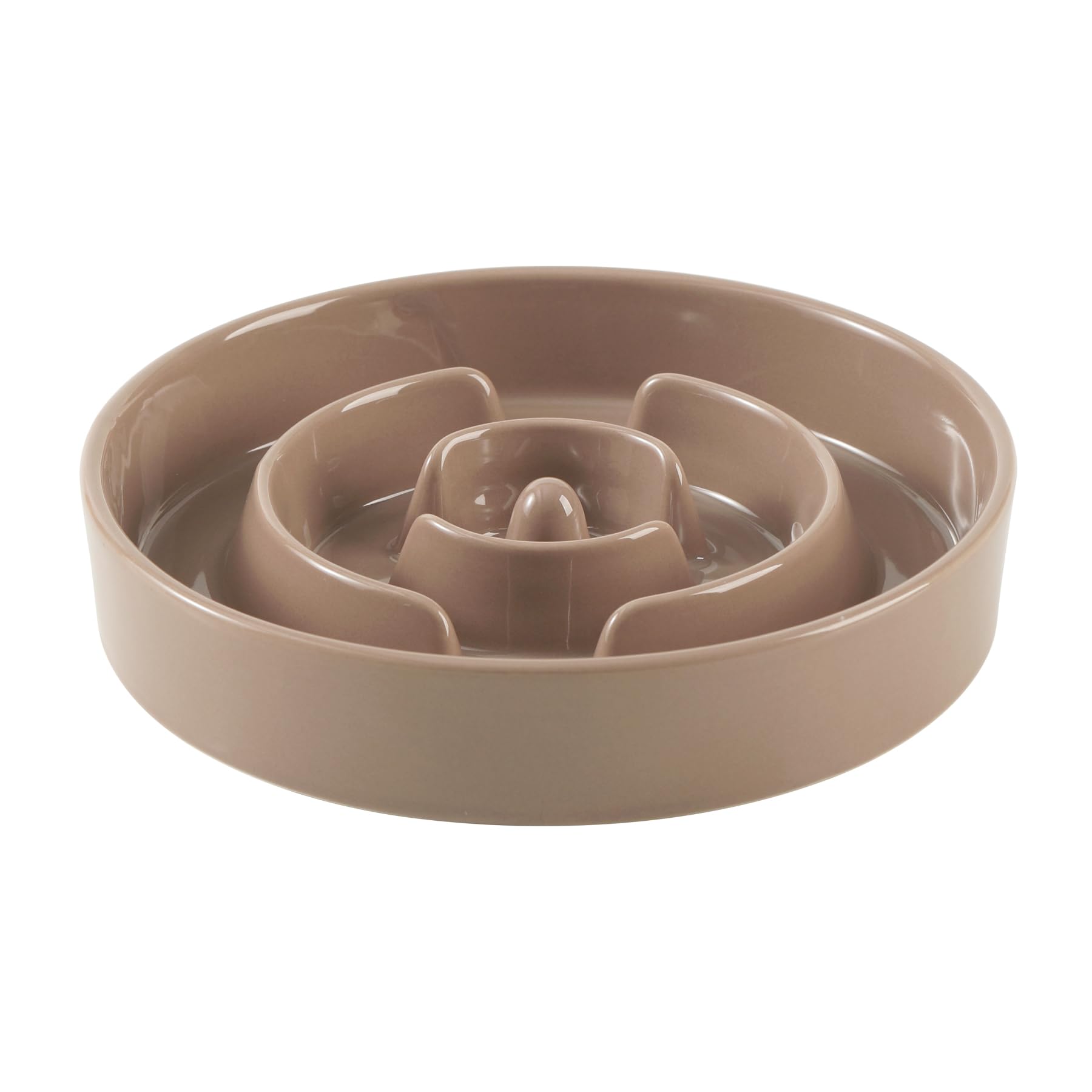 Havniva ceramic slow-feeder bowl front view with stable, spill-resistant design for calmer meals.