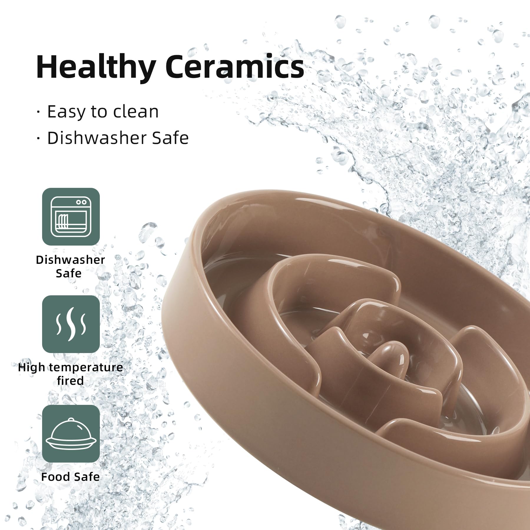 Havniva ceramic slow-feeder bowl size 8.2 inches for larger dogs.