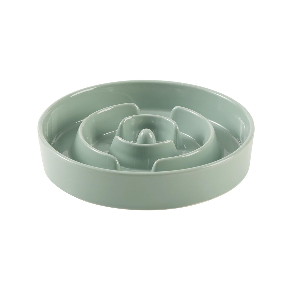 Havniva ceramic slow-feeder bowl with ridges slows eating for mindful meals.