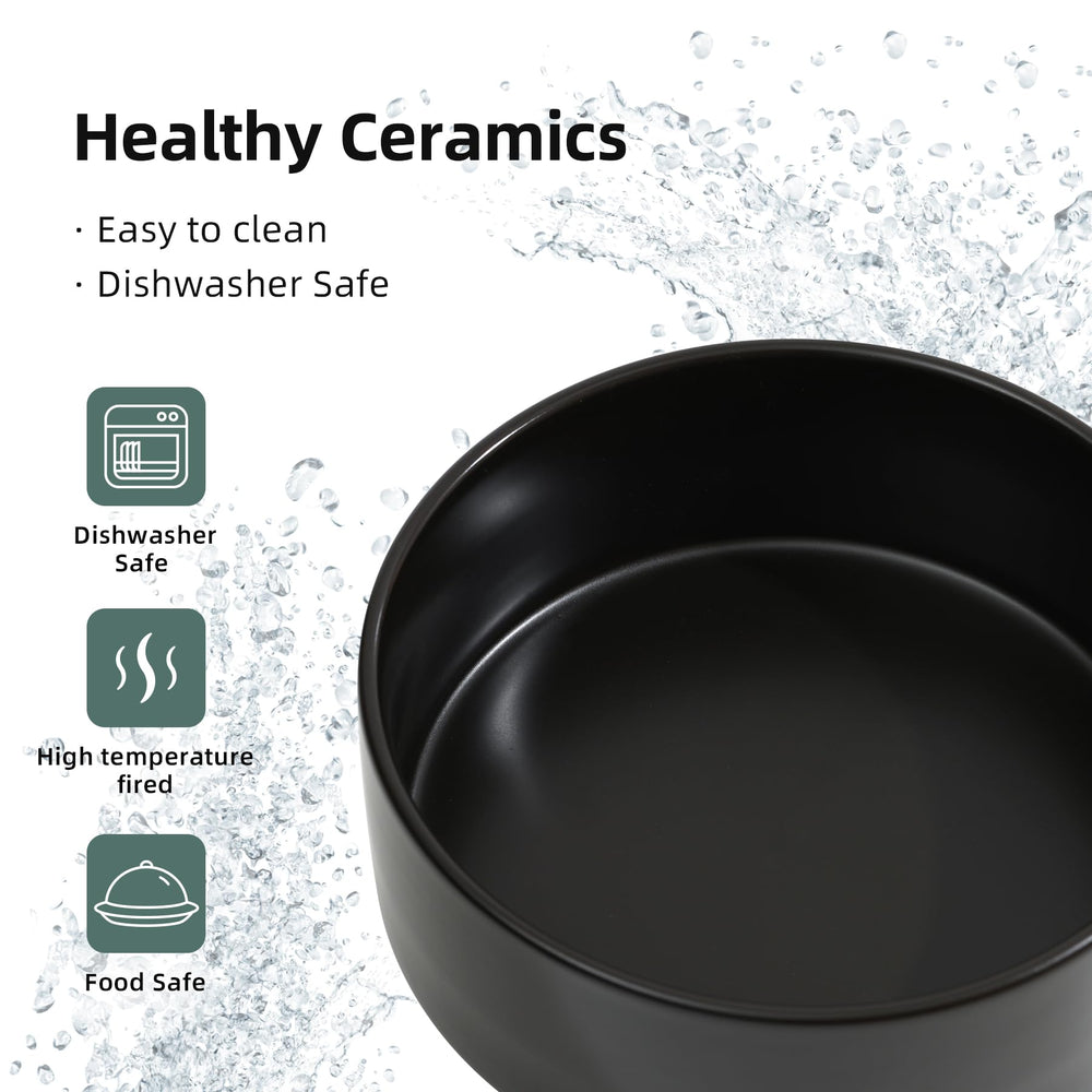 Havniva ceramic dog bowl with modern matte finish blends with home decor.