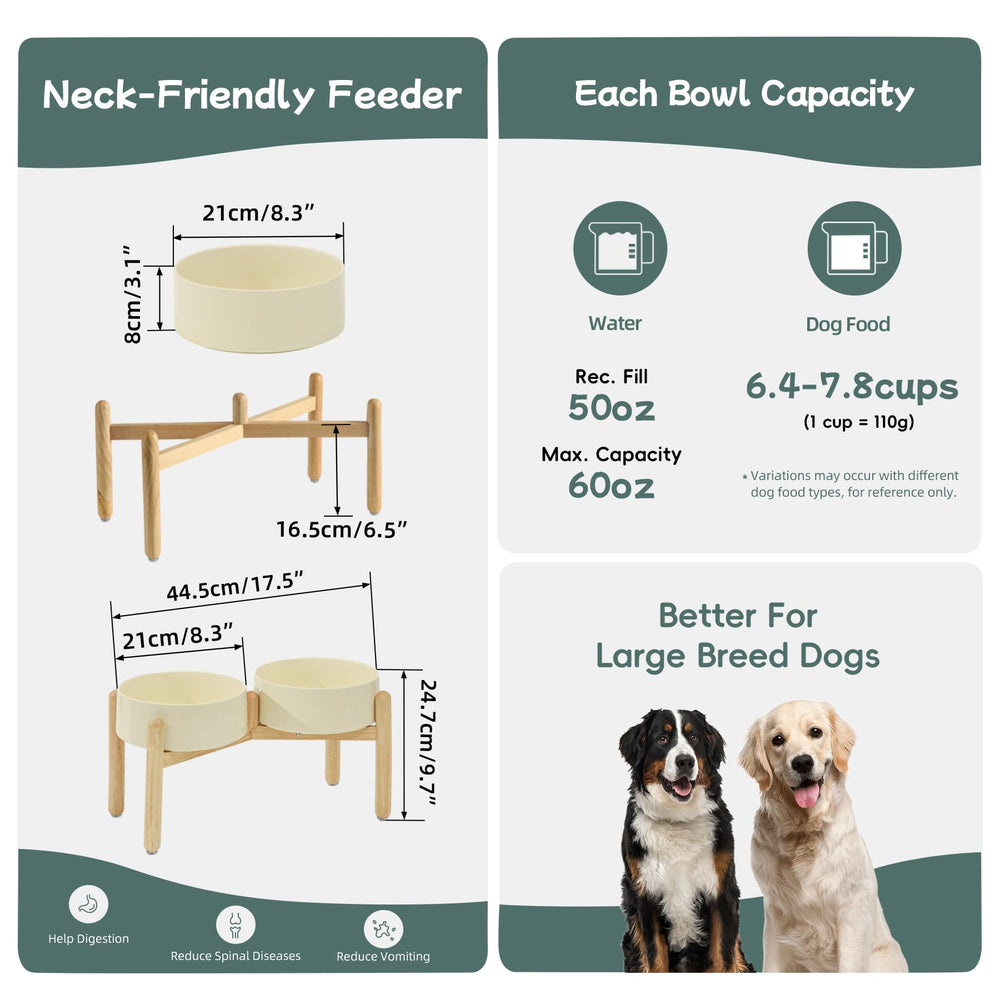 Havniva double bowl on stand supports comfortable eating posture.
