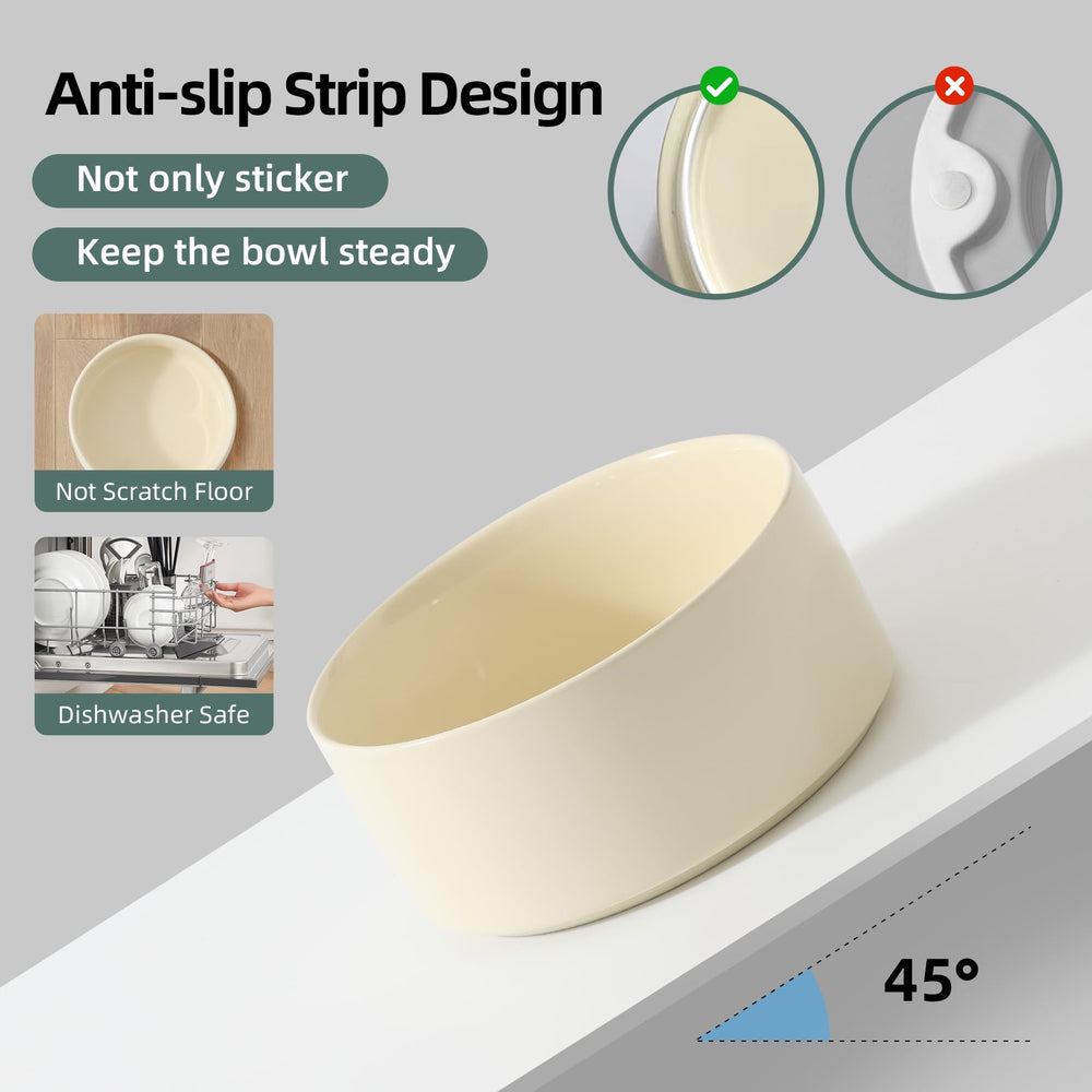 Havniva double bowl with stand; top view emphasizes dual food and water bowls.