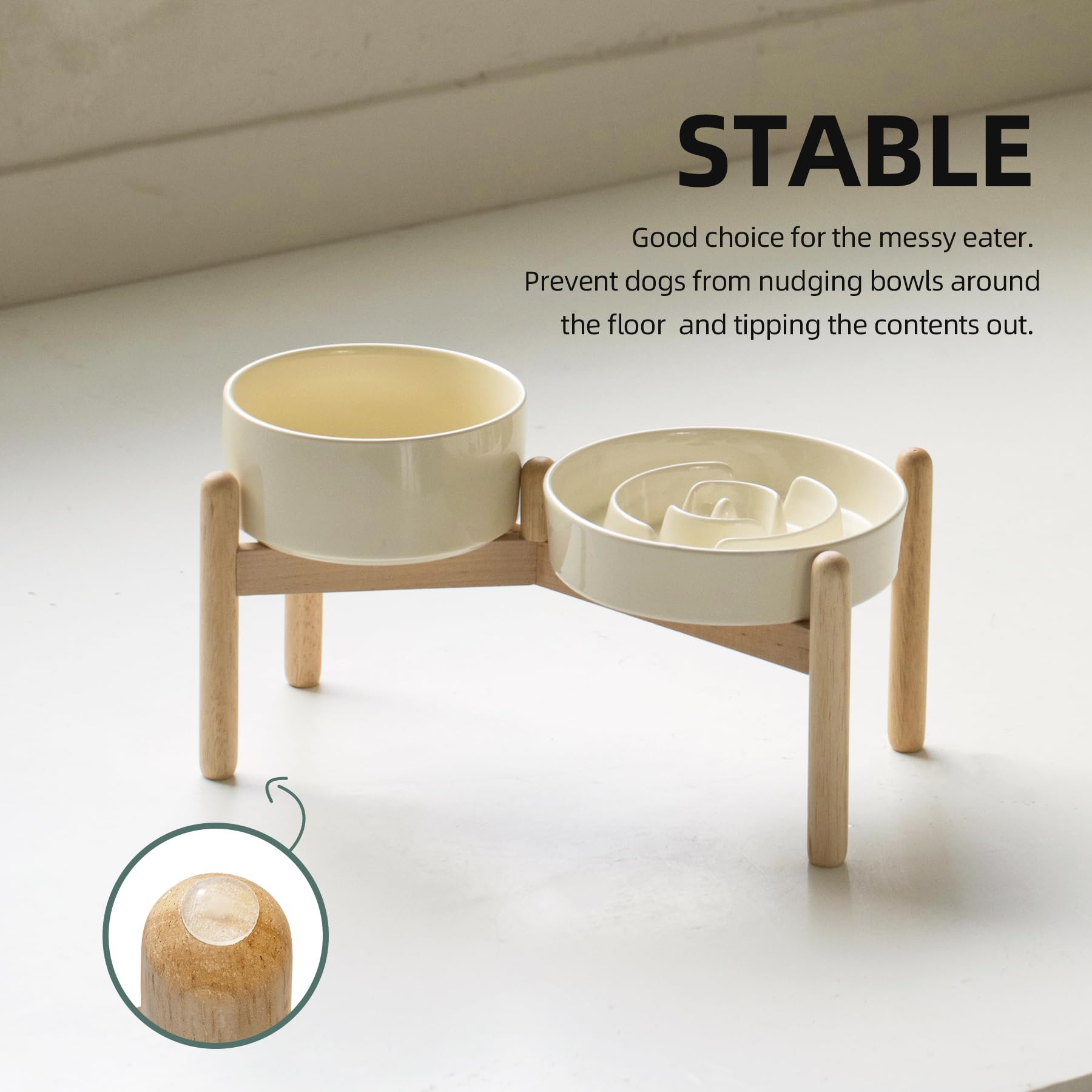 Havniva dual-bowl set with meal-lengthening ridges promotes slower eating.