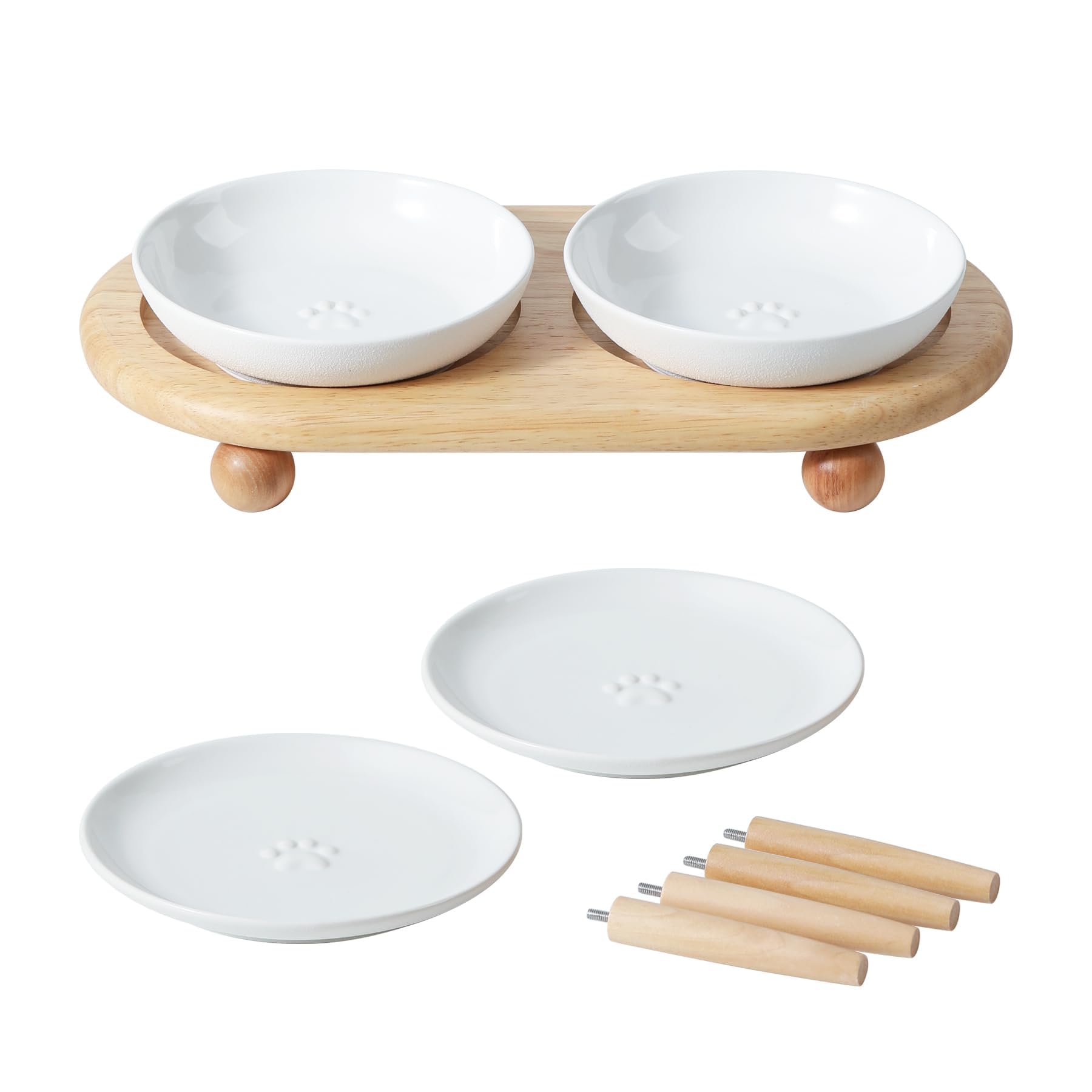 Havniva elevated cat bowls with whisker-friendly opening prevent whisker fatigue during meals.