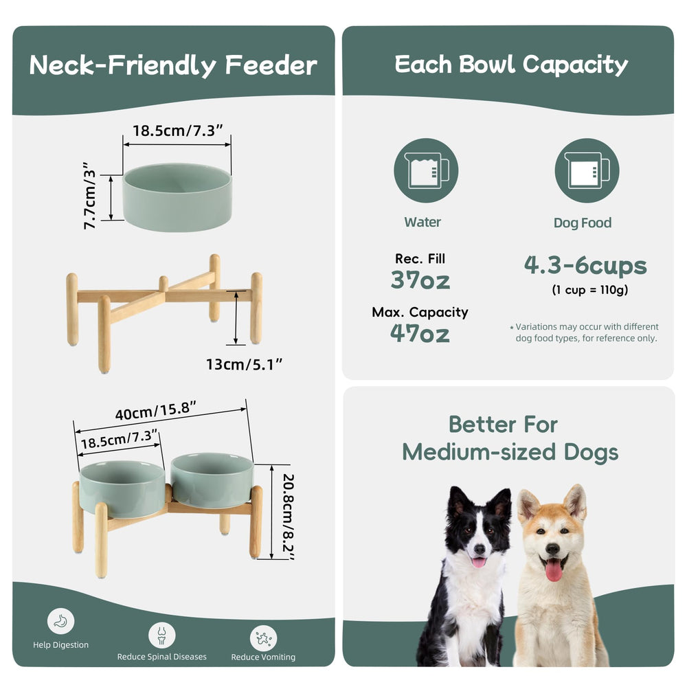Havniva raised ceramic food bowls designed for easy access
