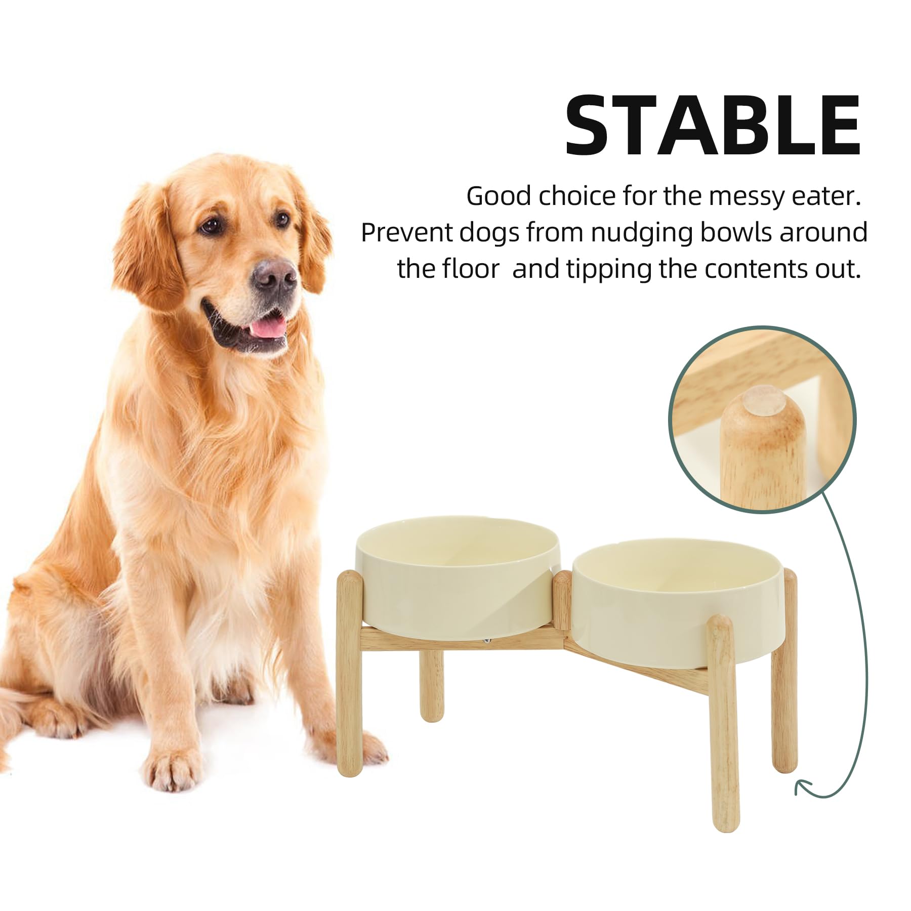 Havniva large-breed raised bowl supports bigger dogs' neck comfort.