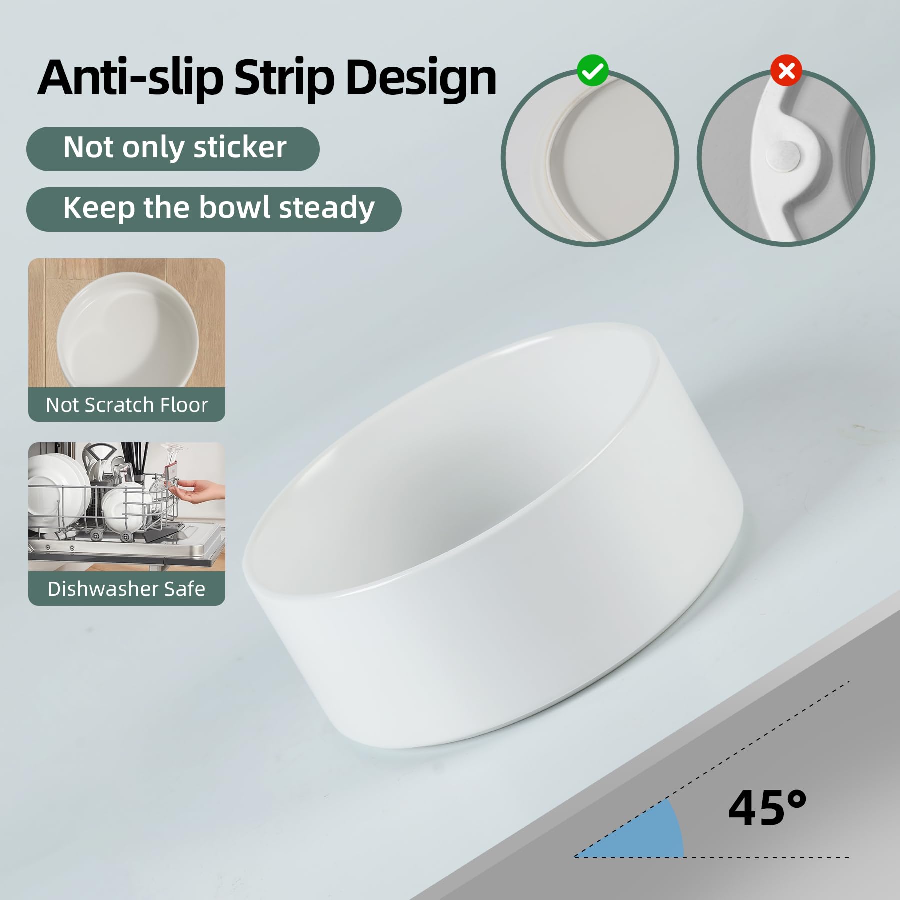 Havniva large-capacity bowl holds food or water with fewer refills