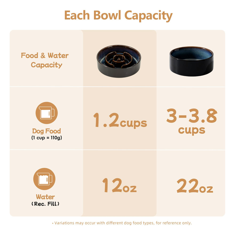 Non-slip ceramic dog bowl base keeps mealtime in place and reduces spill.