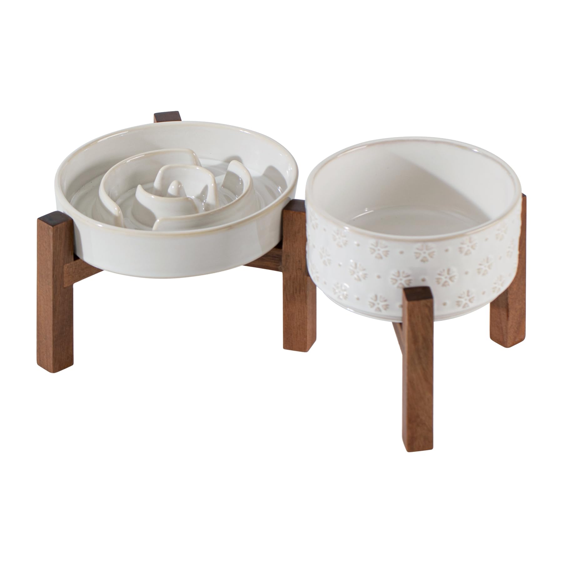 Havniva slow-feeder bowl pattern closeup supports safer slower meals.