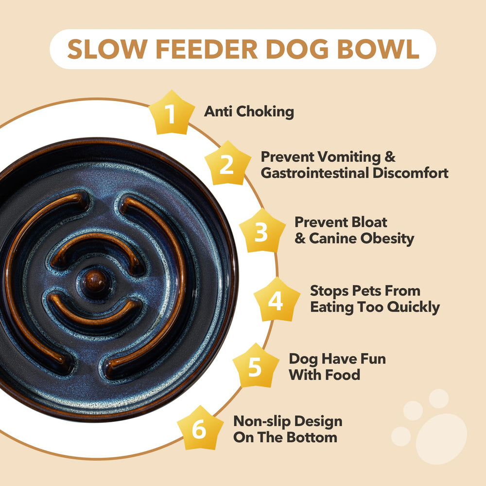 Ridges and maze design slow feeding for a calmer mealtime pace.