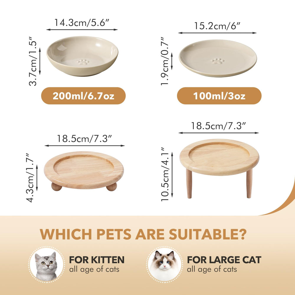 Havniva two-height stand supports kittens and adult cats during feeding