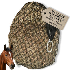 Hay Chix hay net for horses in stall hanging setup reduces waste