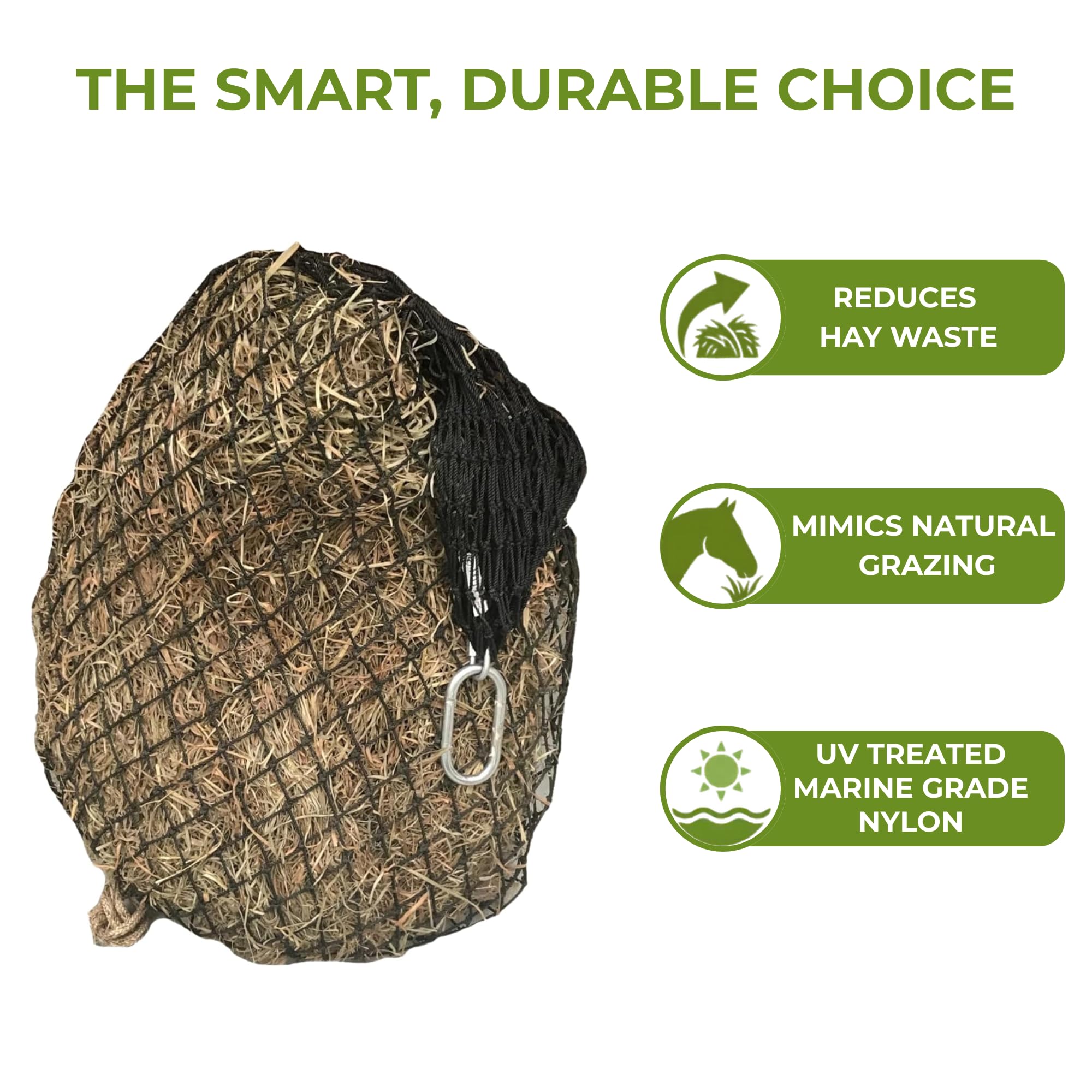 hay chix hay net holds 4–6 flakes for steady, slow feeding