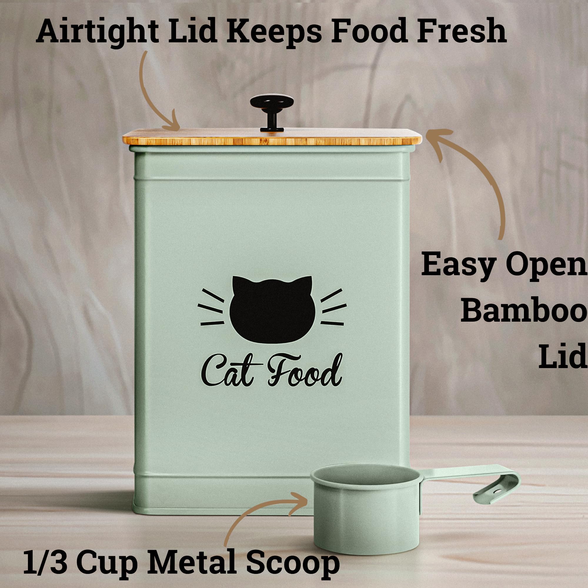 HB Design Co 25 cup kibble container showing large capacity for daily meals