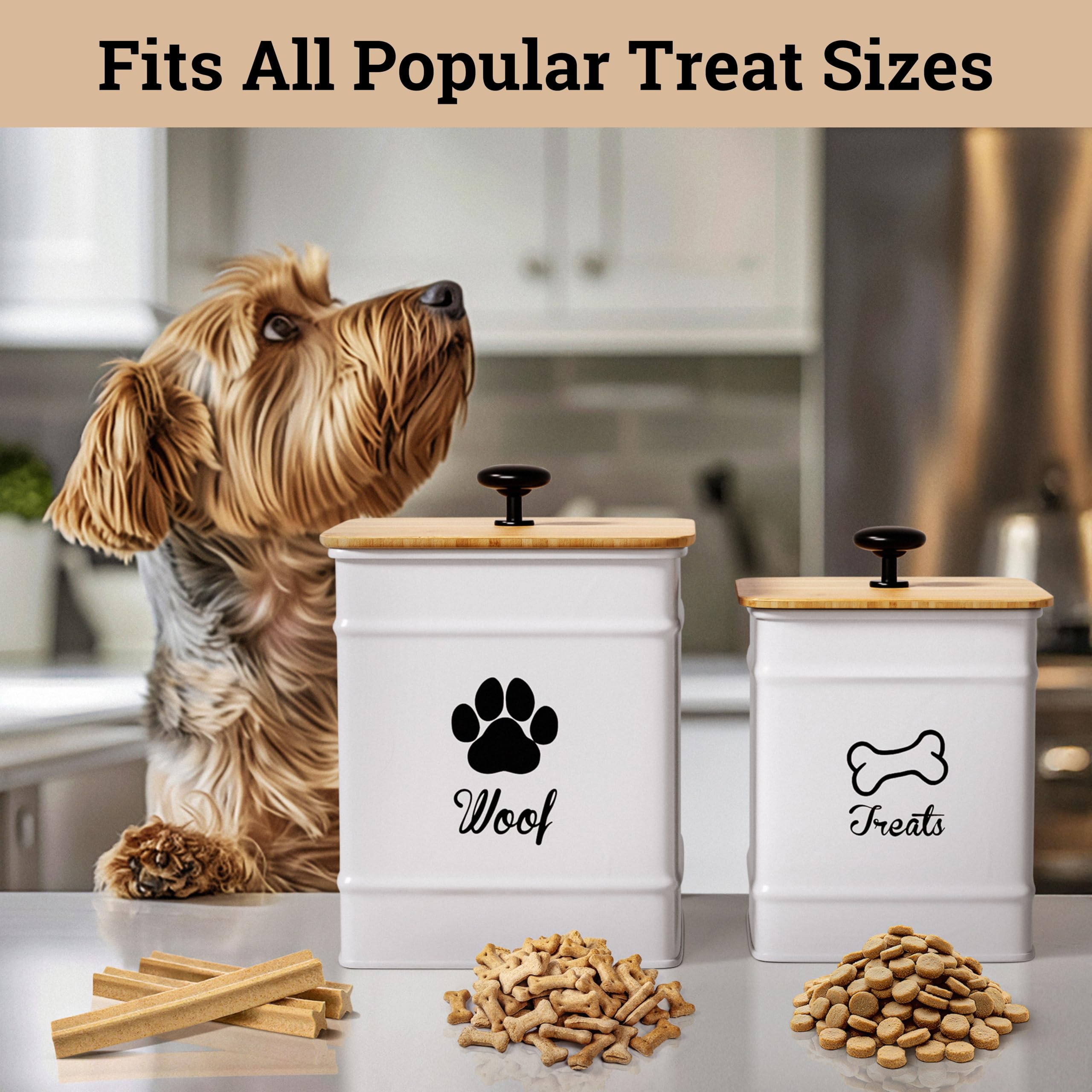 HB Design Co. airtight bamboo lid closeup showing moisture seal for treats.
