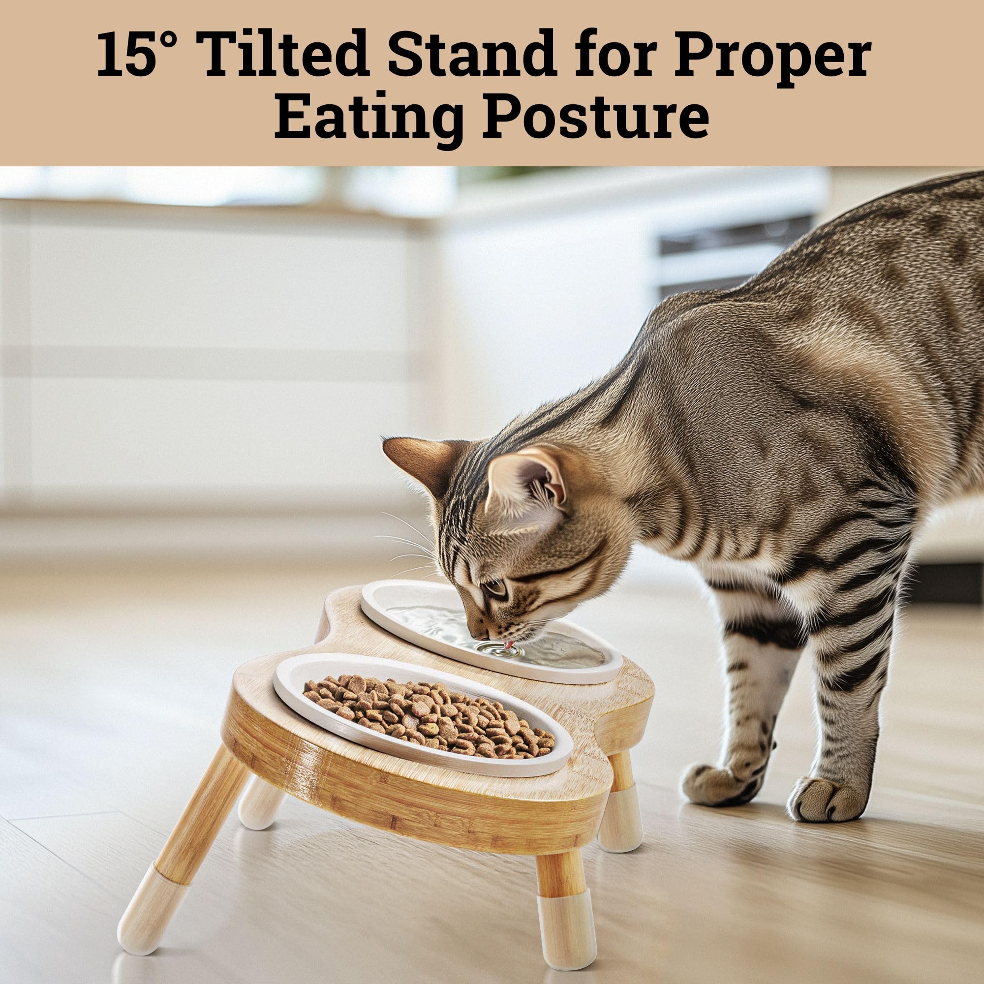 HB Design Co anti-slip bamboo stand with rubber feet prevents sliding