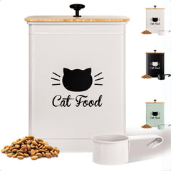 HB Design Co cat food container with 25-cup capacity keeps kibble fresh.
