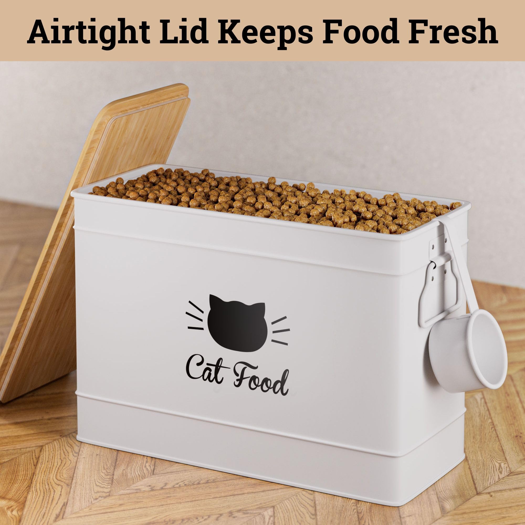 HB Design Co bamboo lid provides airtight seal to protect dry food.