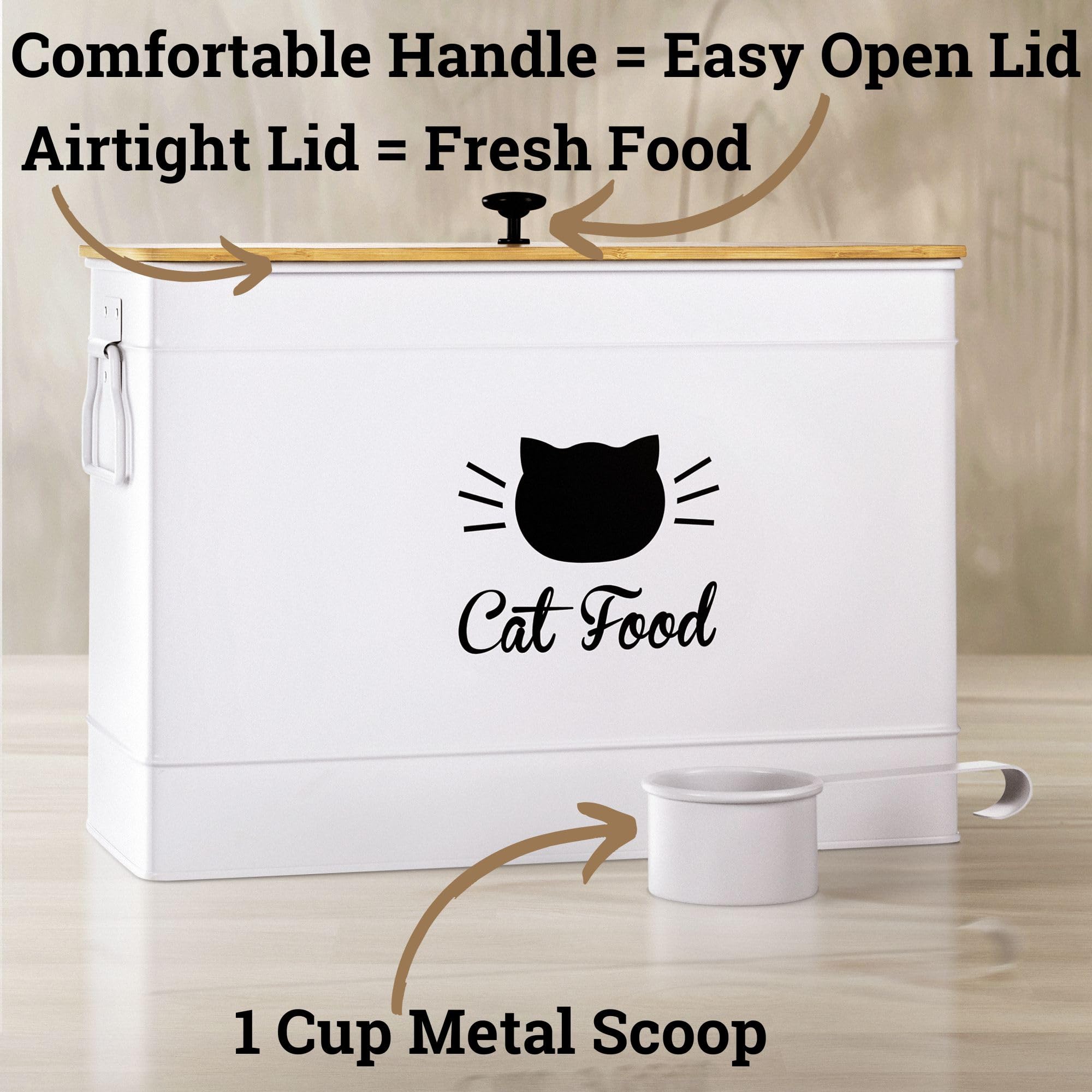 HB Design Co metal scoop included for easy, precise portions.