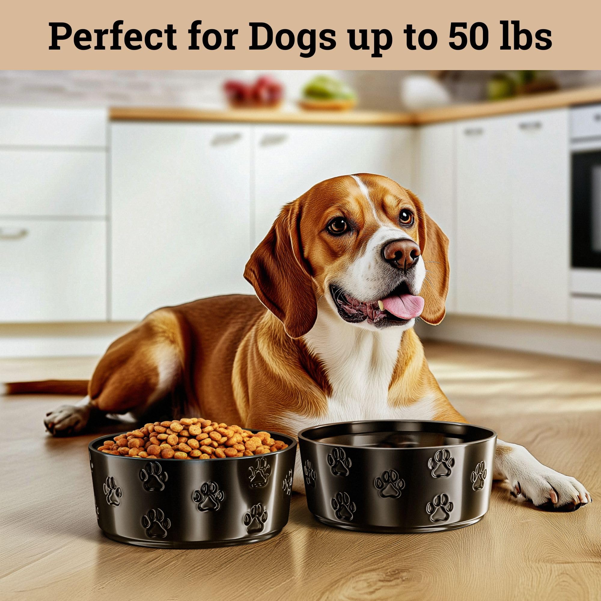 HB Design Co glossy black ceramic bowls brighten any kitchen corner.