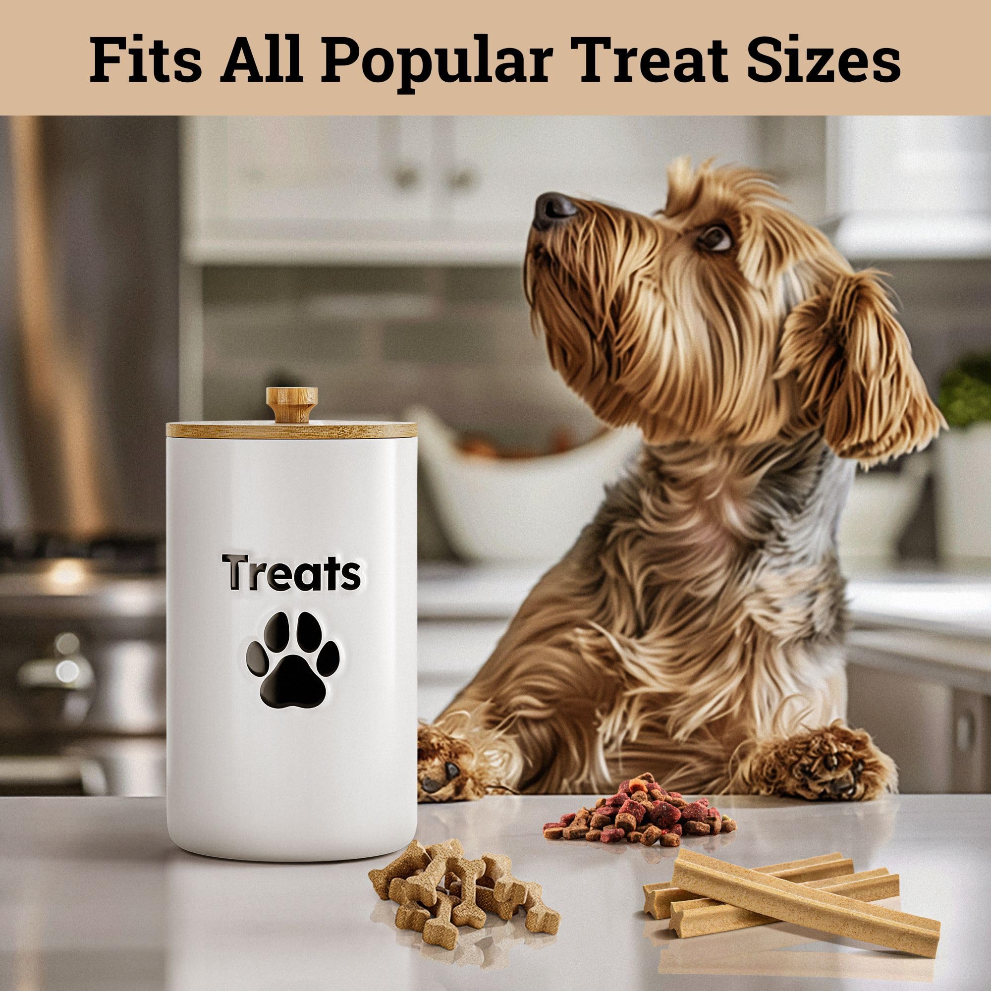HB Design Co ceramic cookie jar for dogs with easy-access lid
