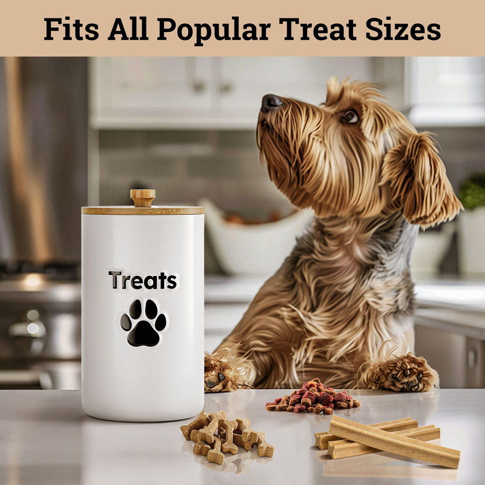 HB Design Co ceramic cookie jar for dogs with easy-access lid