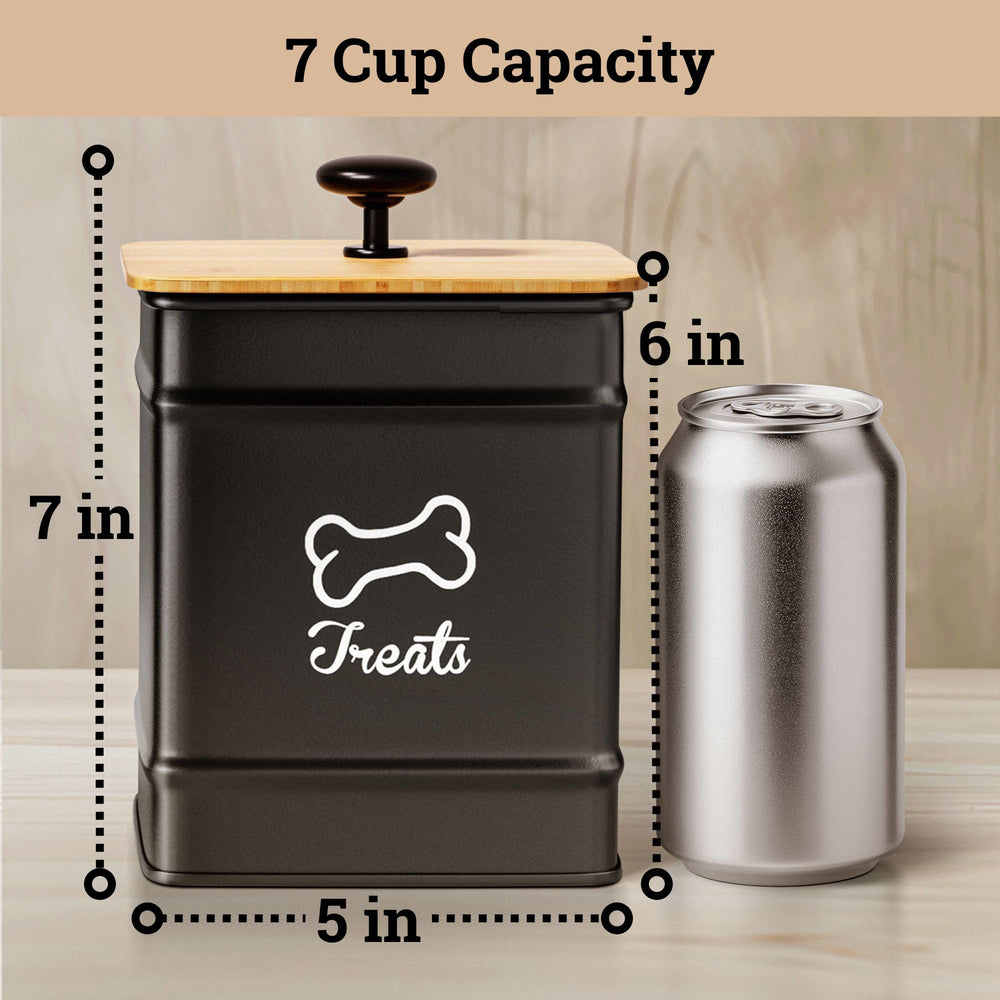 HB Design Co. easy-access dog biscuit container on counter.