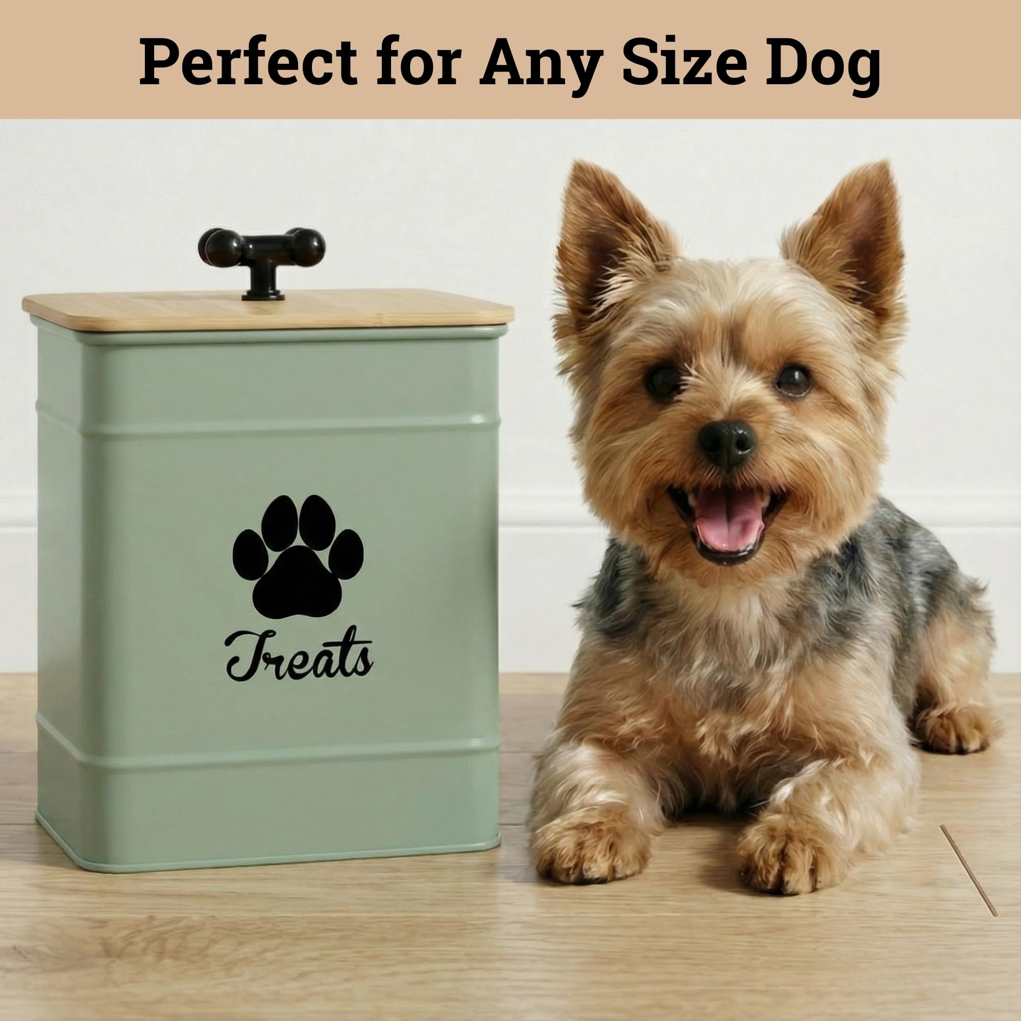 HB Design Co decorative dog cookie jar blends with modern kitchen decor.