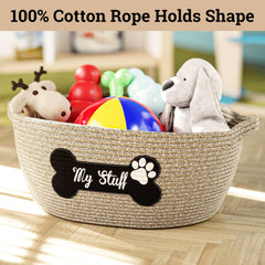 HB Design Co basket features sturdy rope handles for easy transport.
