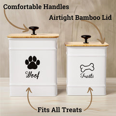 HB Design Co. dog treat container 7x5 exterior on counter for compact spaces.