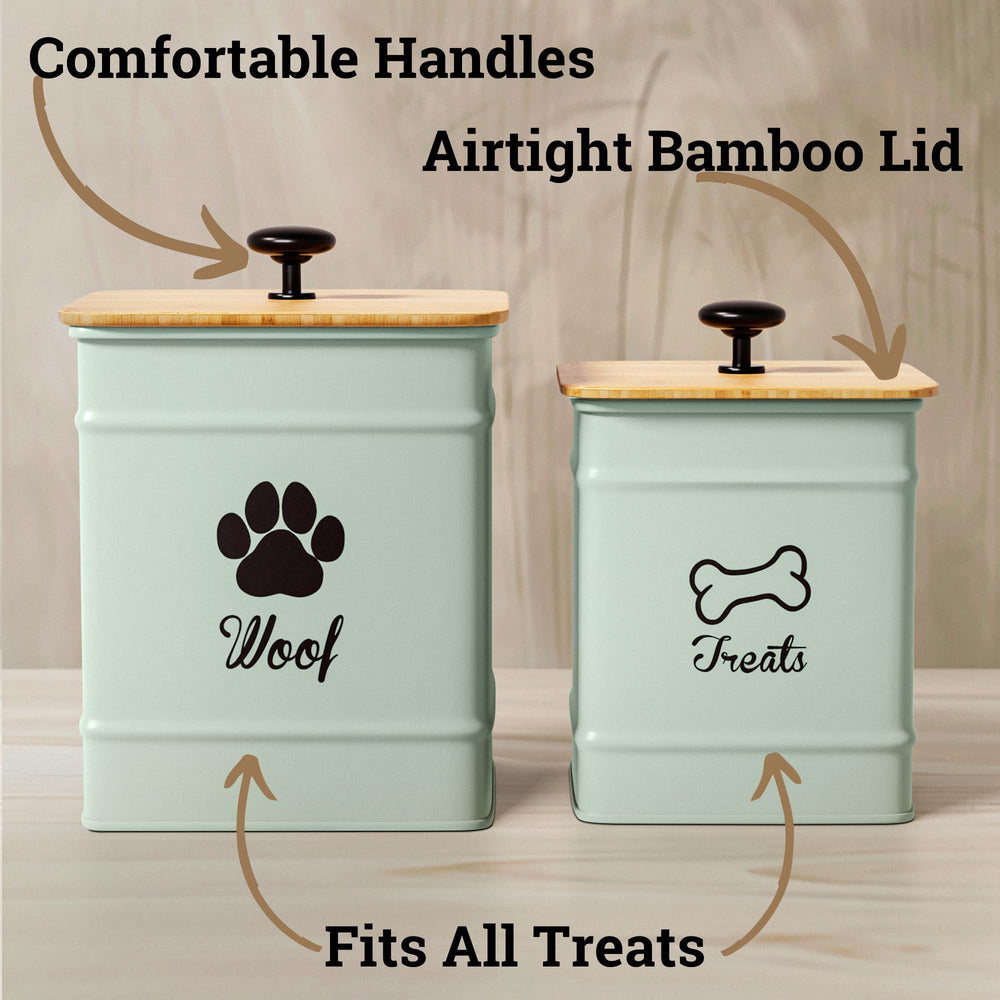 HB Design Co dog treat container 7x5 side view for compact spaces