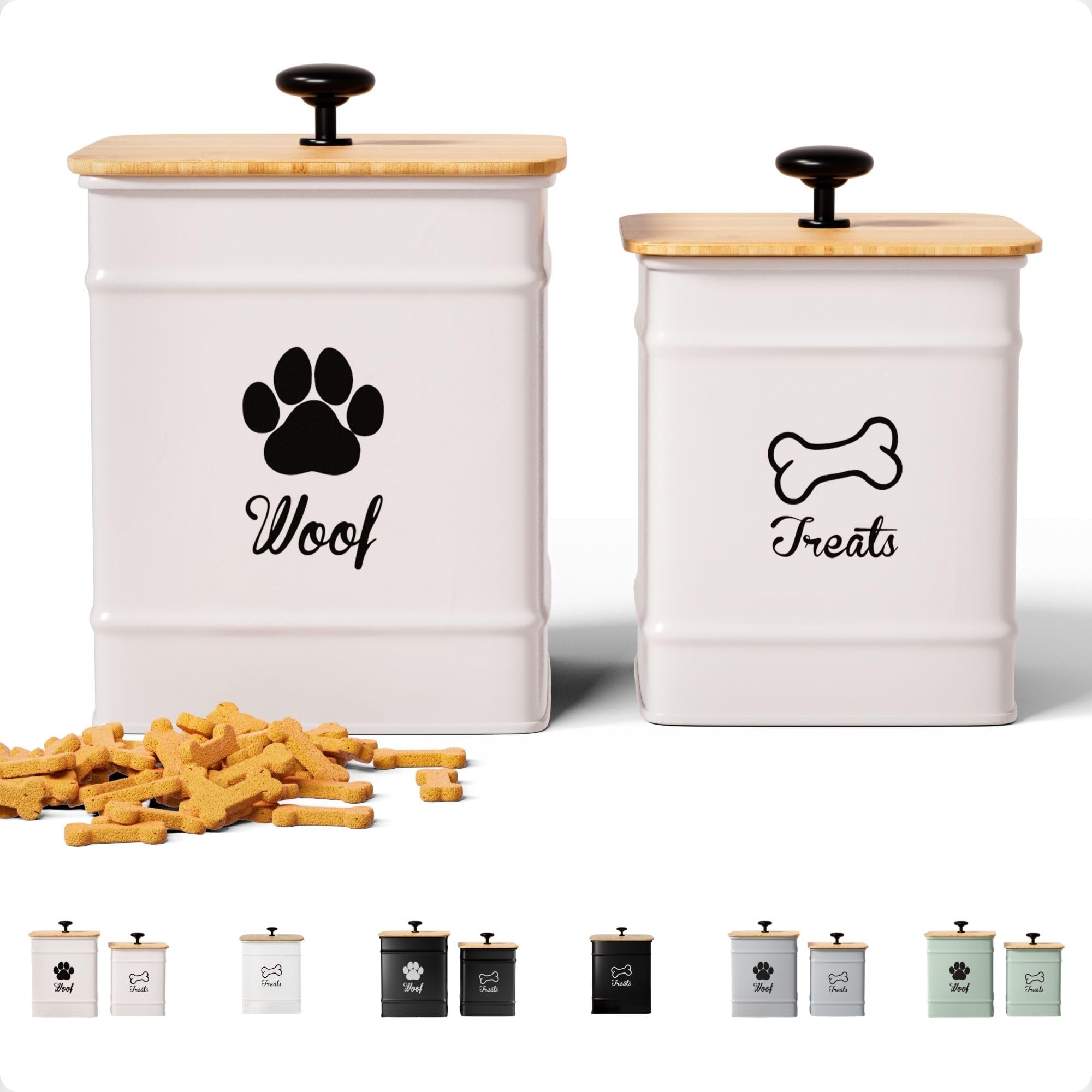 HB Design Co. dog treat container 8x6 exterior on counter, ideal for snack storage.