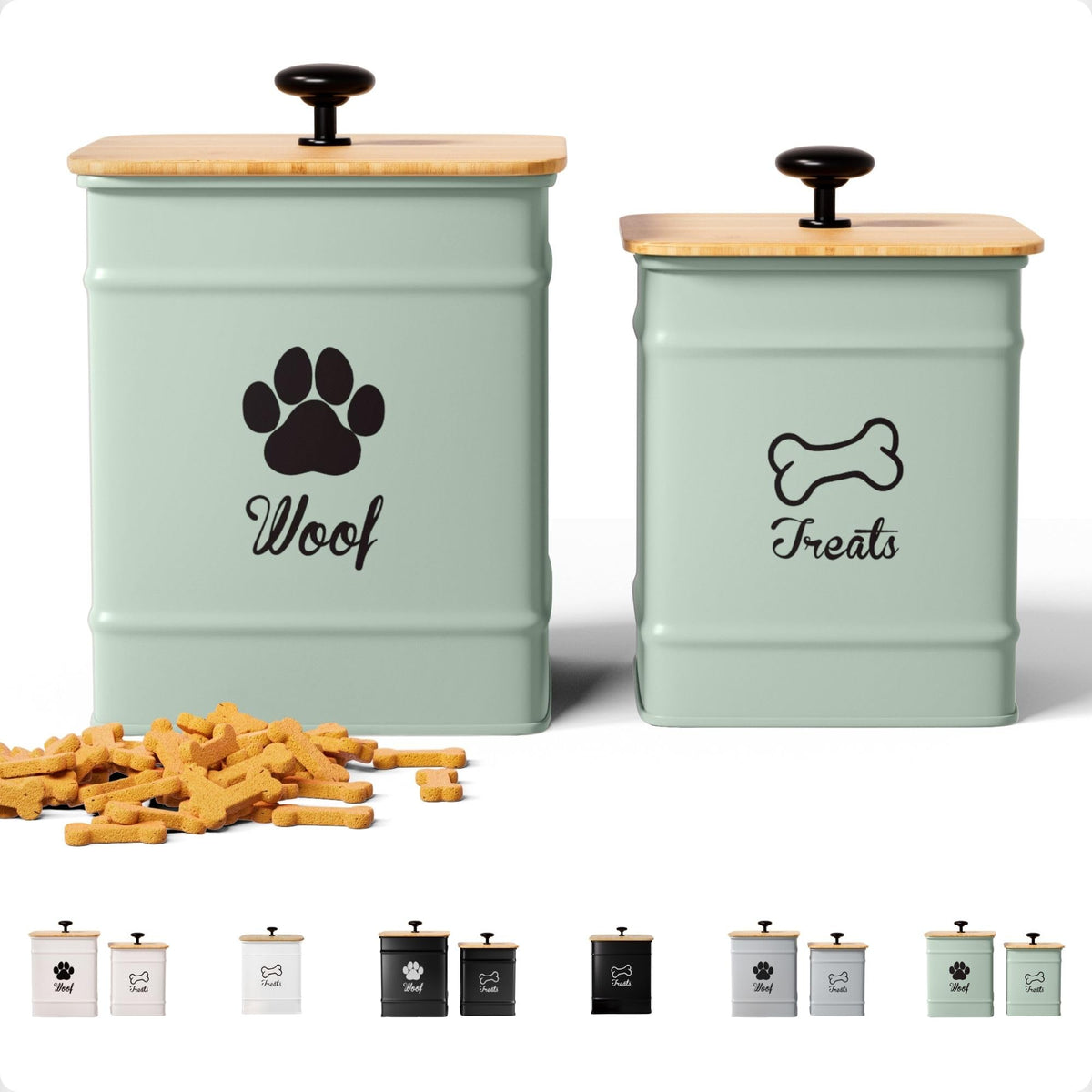 HB Design Co dog treat container 8x6 front view with spacious storage