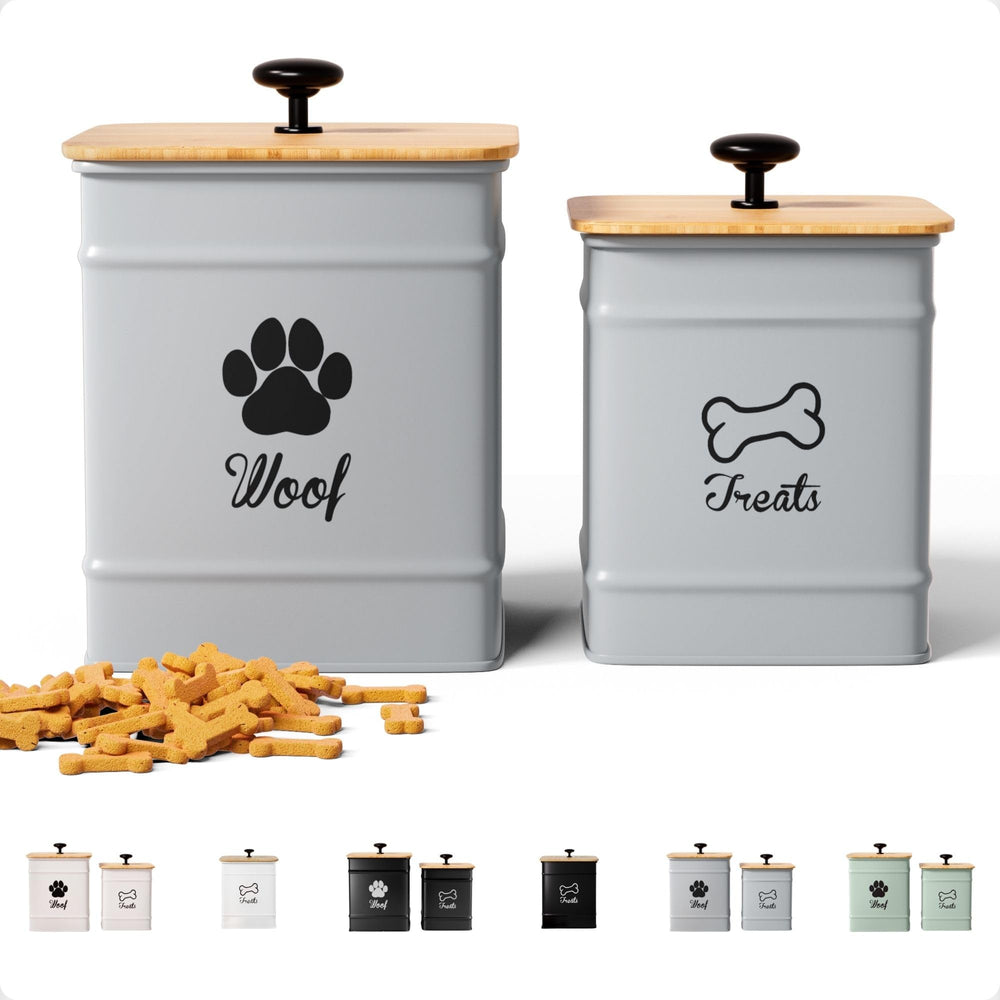 HB Design Co dog treat container 8x6 inch on counter keeps treats fresh.