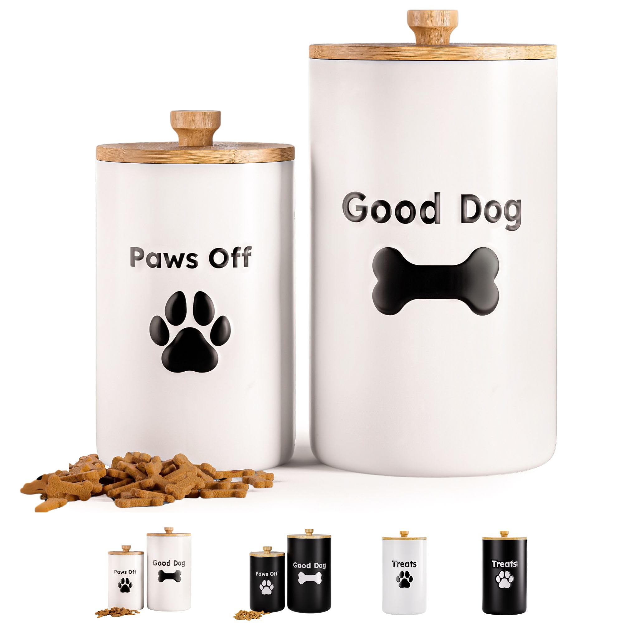 HB Design Co dog treat container 9x5 inch with accessible lid for quick grabbing