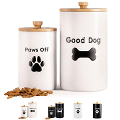 HB Design Co dog treat container 9x5 inch with accessible lid for quick grabbing