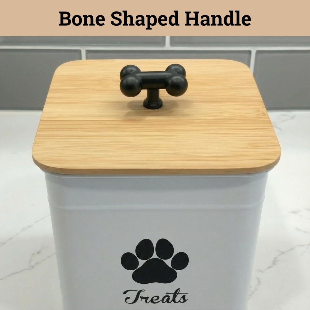 HB Design Co dog treat container bamboo lid for freshness