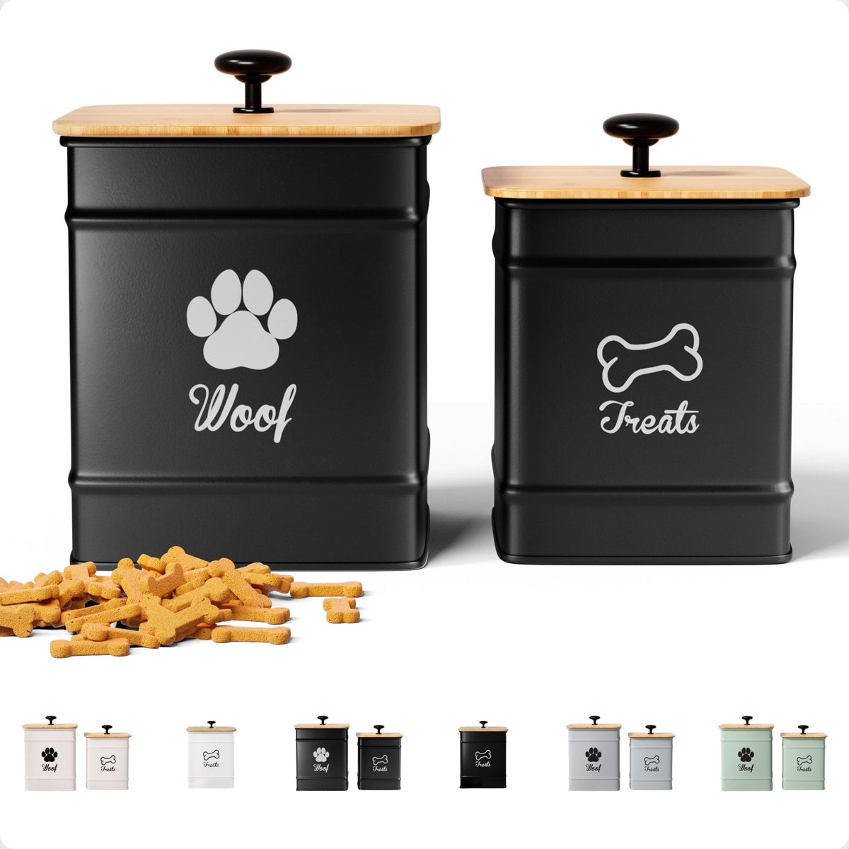 HB Design Co. 8x6 inch dog treat jar on counter for easy access