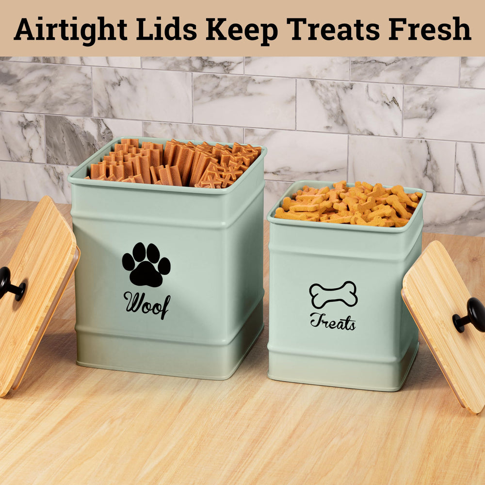 HB Design Co kitchen counter display with sage green jars