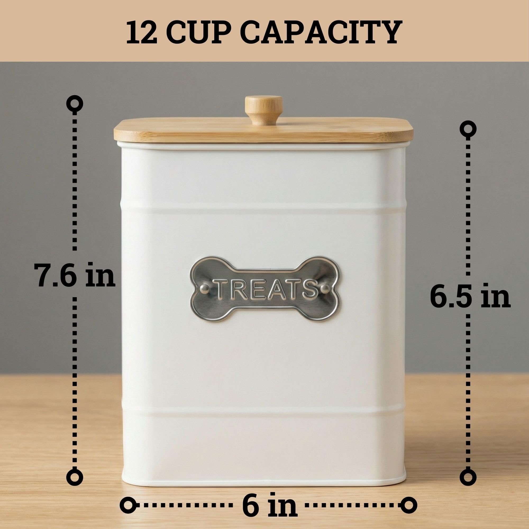 HB Design Co. wooden-handle lid makes opening easy and convenient.