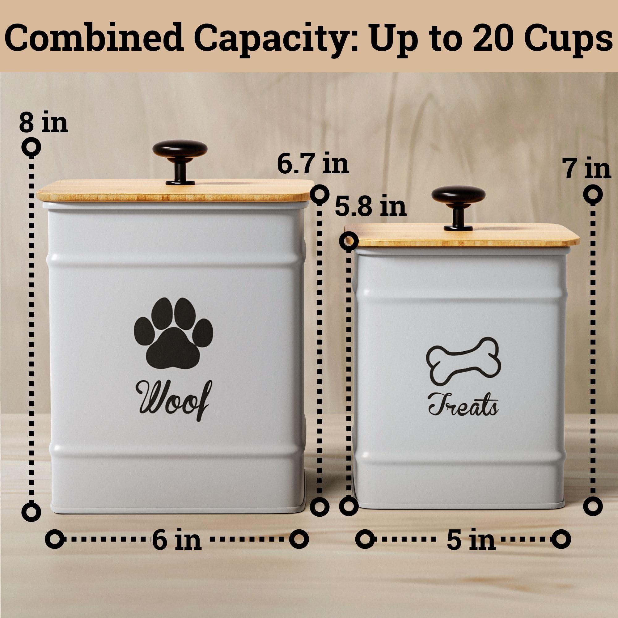HB Design Co decorative dog treat jar on kitchen counter brightens space.