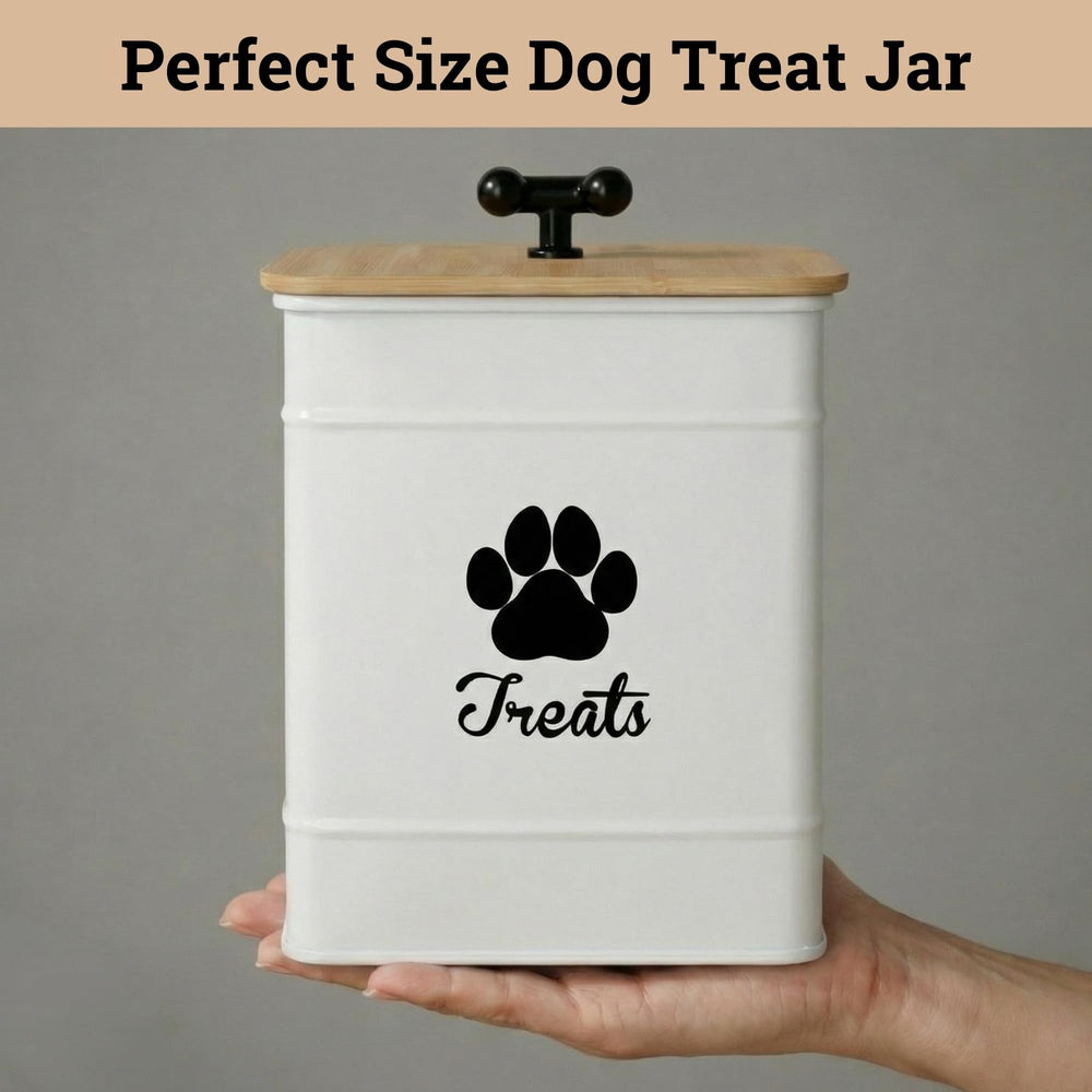 HB Design Co food-safe iron jar for pet treats and snacks