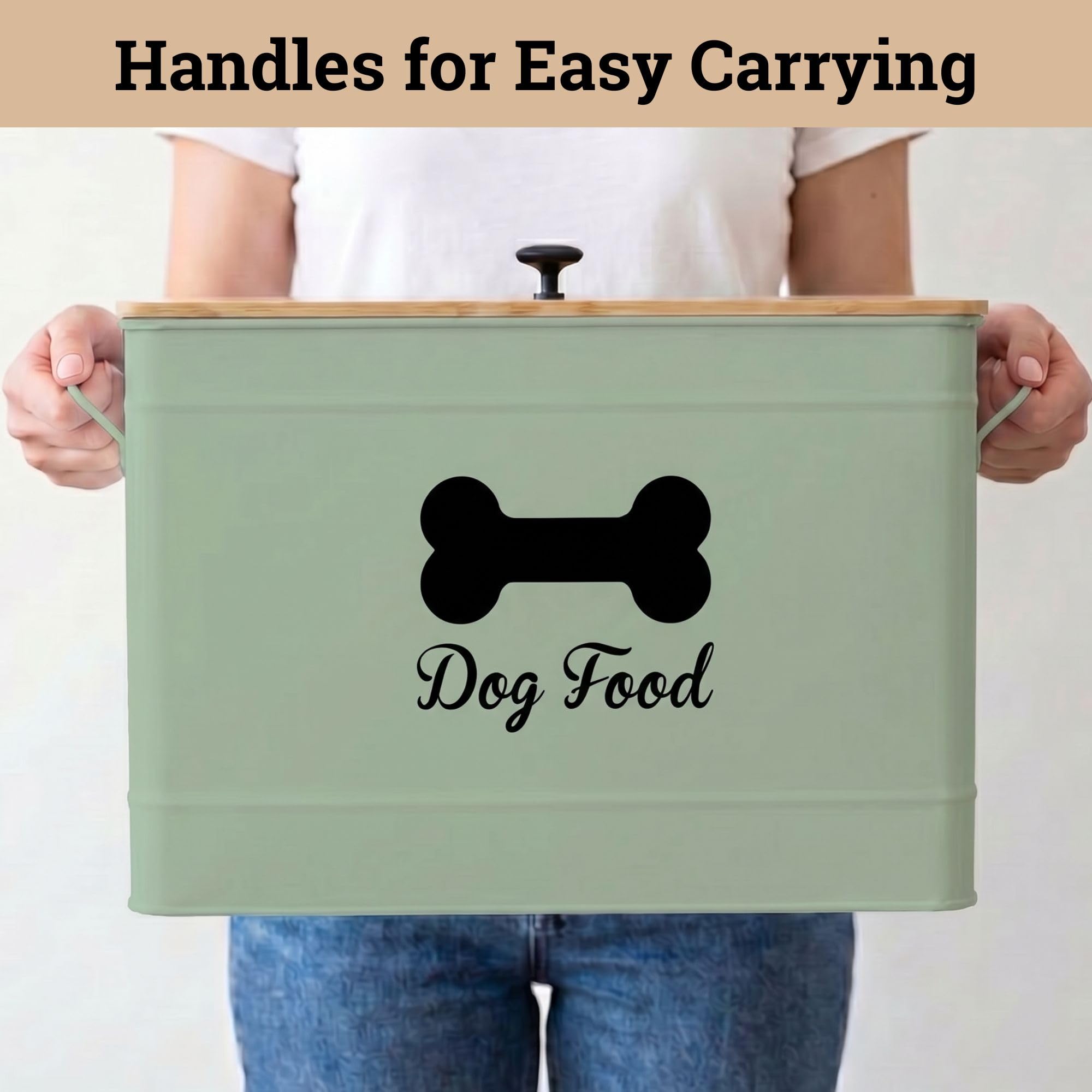 HB Design Co durable iron dog food bin is lightweight and long-lasting.