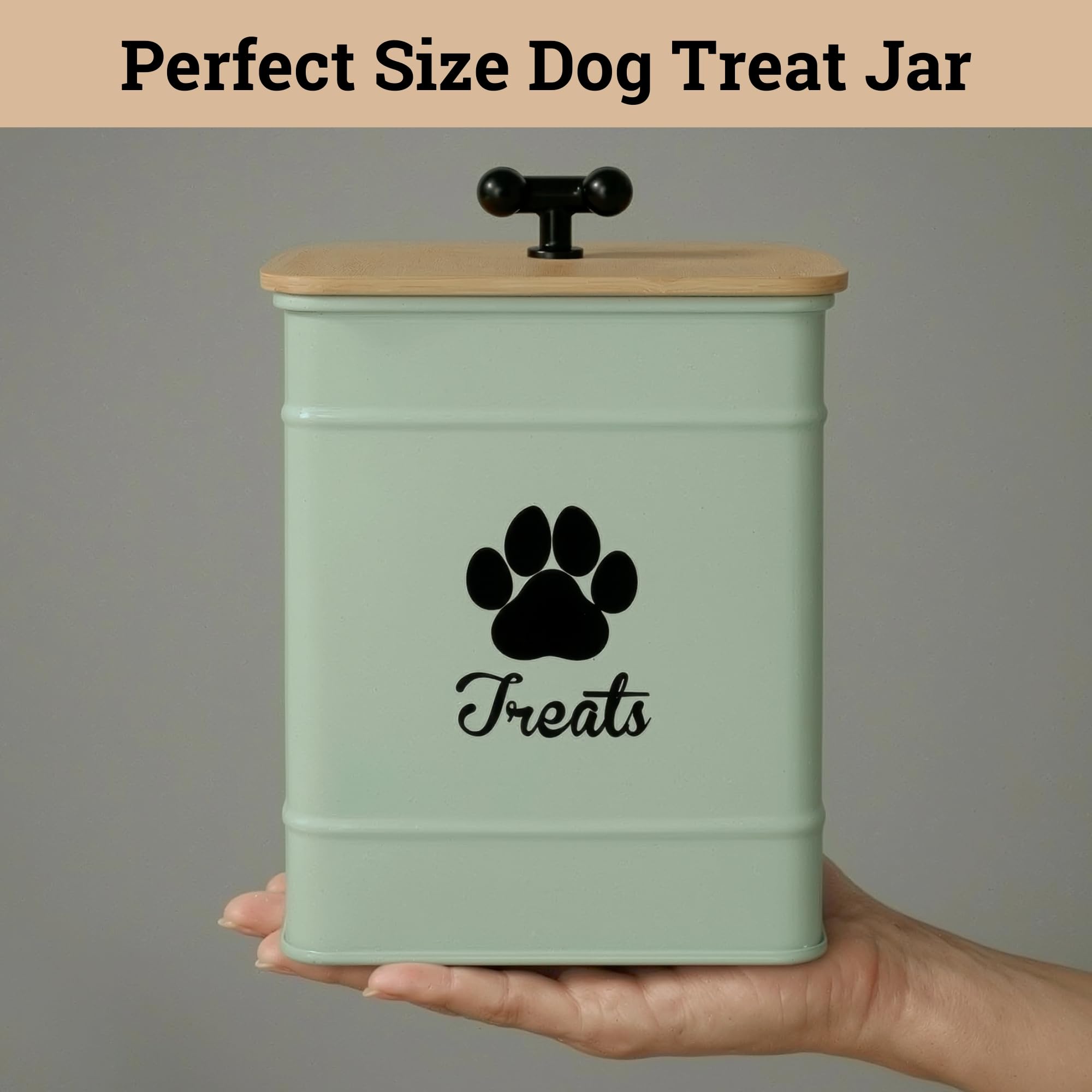 HB Design Co food-safe iron canister stores biscuits securely.