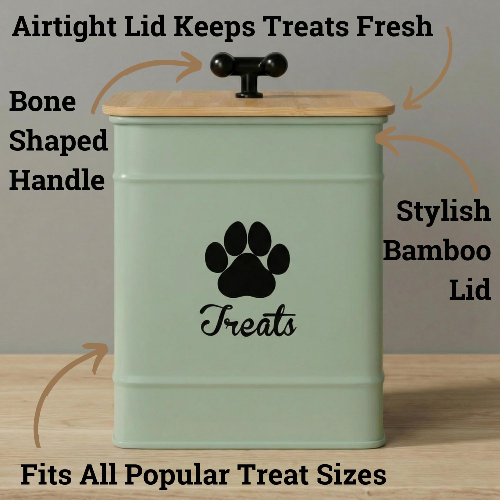 HB Design Co iron cookie jar on counter, stylish storage for large and small treats.