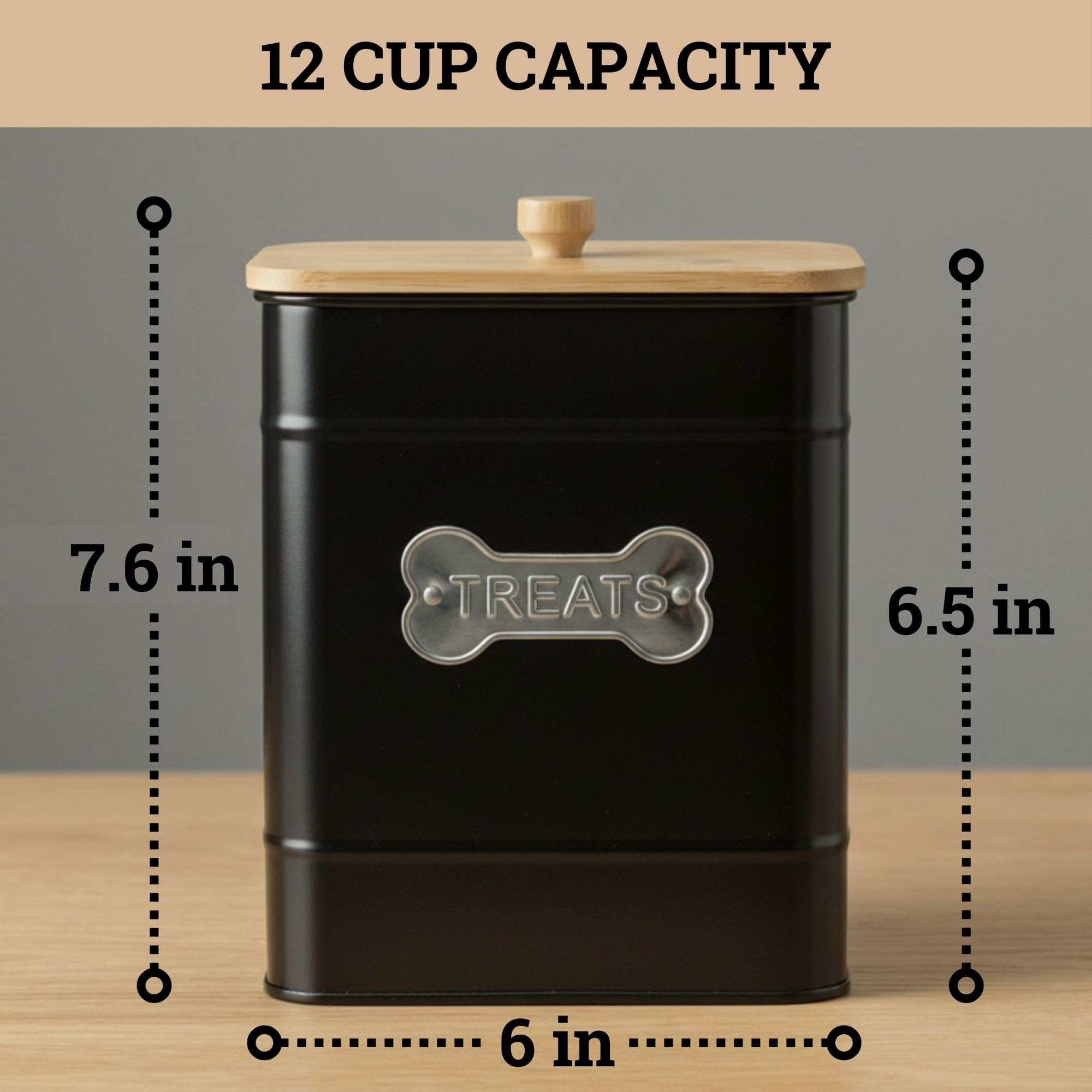 HB Design Co kitchen counter canister keeps treats organized and accessible