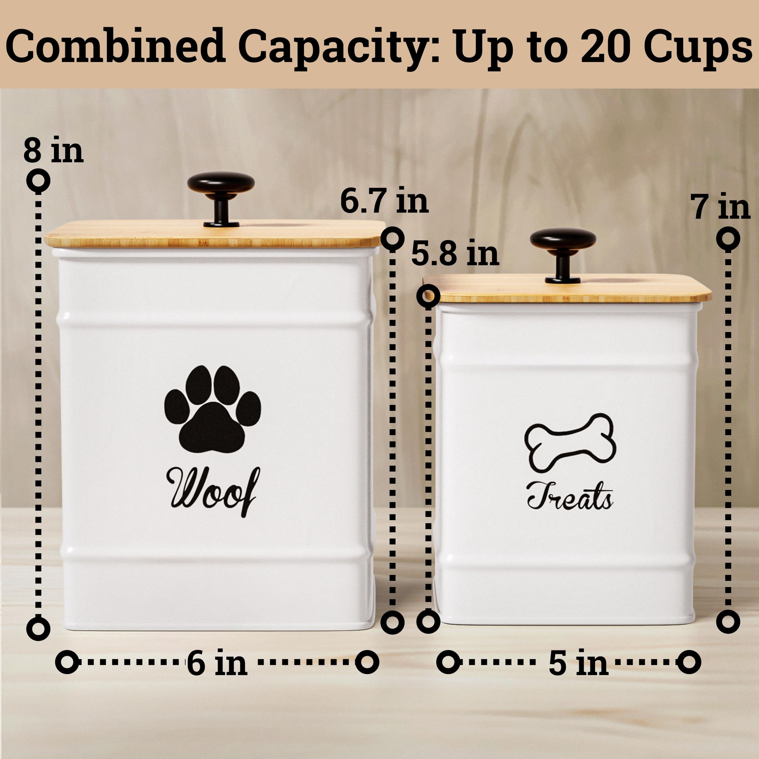 HB Design Co. kitchen display shows versatile storage for dog biscuits.