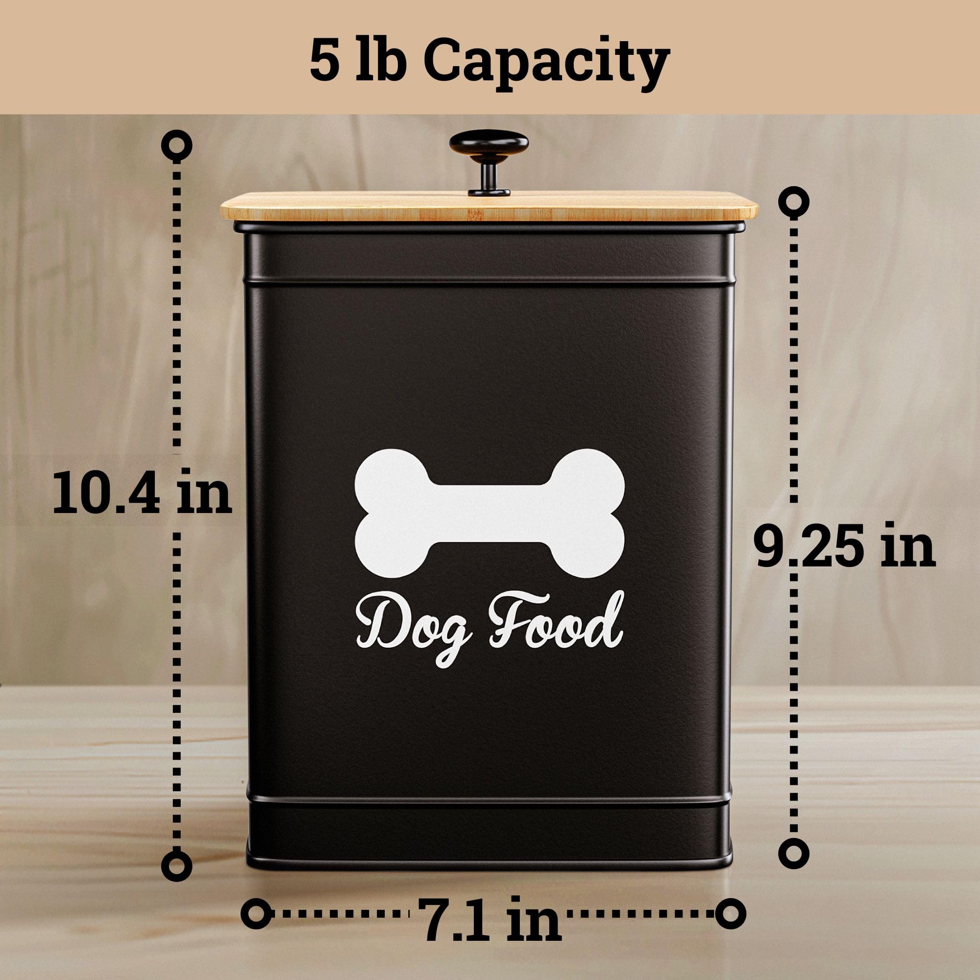 HB Design Co. pet jar display-ready bin fits pantry with 25-cup capacity.